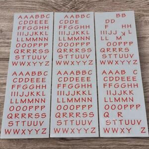 VTG Mrs Grossmans Red Alphabitsy Stickers Scrapbooking ABC Letters Uppercase x 3